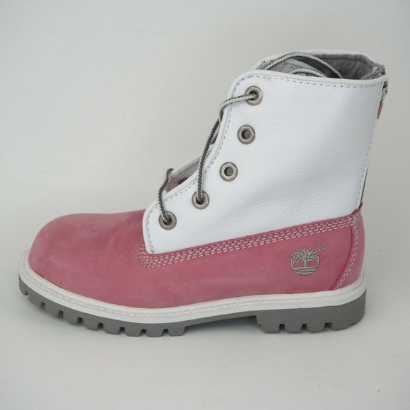 Timberland Little Kids Boots Leather SPD UP Pink Grey - Picture 3 of 12